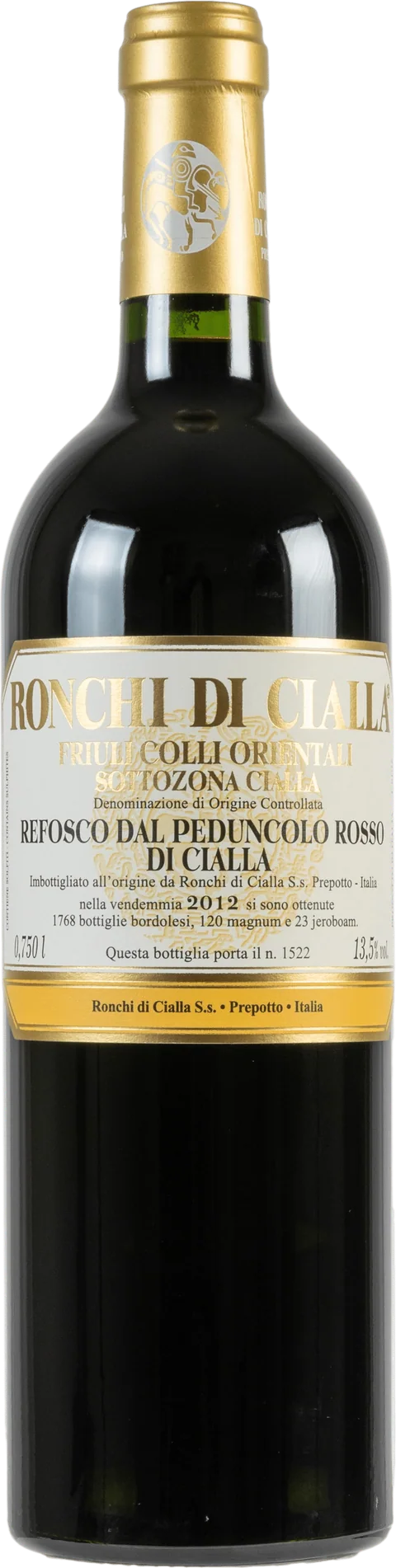 Bouteille Refosco dal Peduncolo Rosso 2016 – Ronchi di Cialla